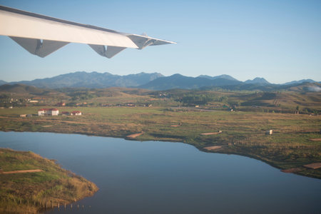 the landscape near the town of Phonsavan in the province Xieng Khuang in north Lao in southeastasia.