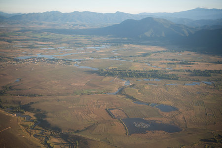 the landscape near the town of Phonsavan in the province Xieng Khuang in north Lao in southeastasia.のeditorial素材
