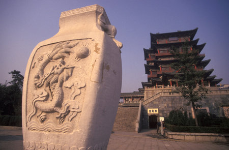 the Temple and Pavillon of Prince Teng in the City of Nanchang in the Province of  Jiangxi in China.  China, Nanchang, November, 1996のeditorial素材