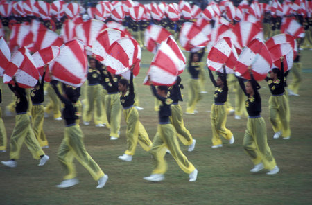 Malaysian People at the Malaysian National Day or Hari Merdeka, August, 31, in the city of Kuala Lumpur in Malaysia.  Malaysia, Kuala Lumpur, August, 1997のeditorial素材