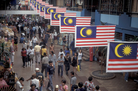 Malaysian People at the Malaysian National Day or Hari Merdeka, August, 31, in the city of Kuala Lumpur in Malaysia.  Malaysia, Kuala Lumpur, August, 1997のeditorial素材