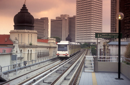 a Metro star train in the city of Kuala Lumpur in Malaysia.  Malaysia, Kuala Lumpur, August, 1997