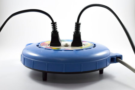 Plugs and socket on the white background.