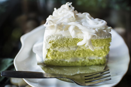 Coconut cake put coconut on top be delicious.の写真素材