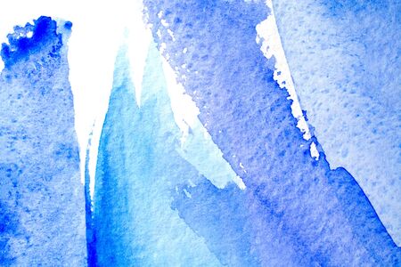 blue watercolors on paper texture, background design, hand painted elementの写真素材