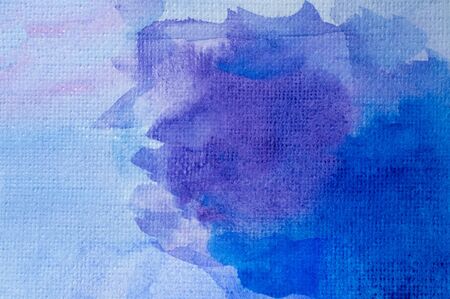 blue watercolors on paper texture, background design, hand painted elementの写真素材