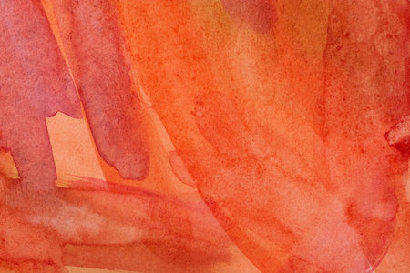 Abstract texture brush ink art background red aquarel watercolor splash hand drawn paintの写真素材