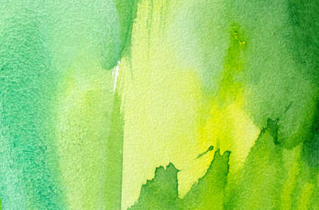 yellow-green watercolor background, paper textureの写真素材