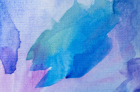 Abstract watercolor background with colorful different layers on paper texture, pink blue art