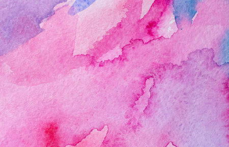 Abstract watercolor background with colorful different layers on paper texture, pink blue artの写真素材
