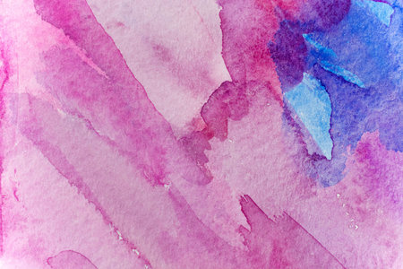 Abstract watercolor background with colorful different layers on paper texture, pink blue artの写真素材