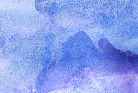 blue watercolors on paper texture, background design, hand painted elementの写真素材