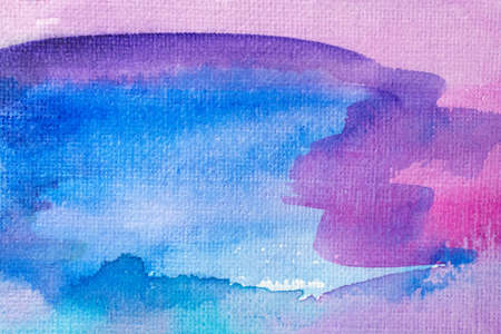 Abstract watercolor background with colorful different layers on paper texture, pink blue artの写真素材