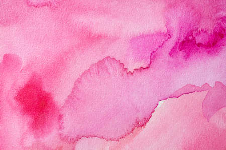 Abstract texture brush ink art background pink red magenta aquarel watercolor splash hand drawn paintの写真素材