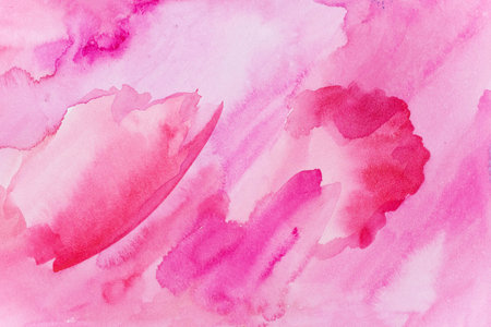 Abstract texture brush ink art background pink red magenta aquarel watercolor splash hand drawn paintの写真素材