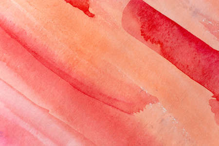 red watercolors on paper texture, background design, hand painted elementの写真素材