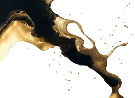 Luxury gold alcohol ink painting background vector. Liquid marble wallpaper with fluid art, golden glitter splatter texture. Design for prints, Canvas artwork, wall arts and home pictures decorationのイラスト素材