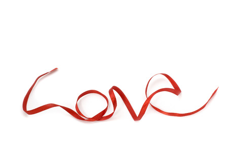Love shape ribbon artの写真素材