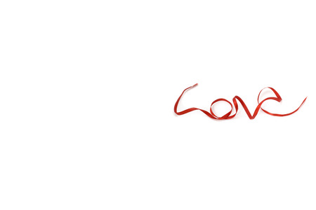 Love shape ribbon artの写真素材