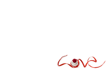 Love shape ribbon artの写真素材
