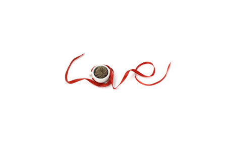 Love shape ribbon artの写真素材