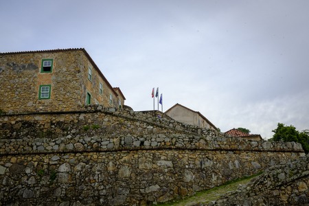 Fortified stone city on topのeditorial素材