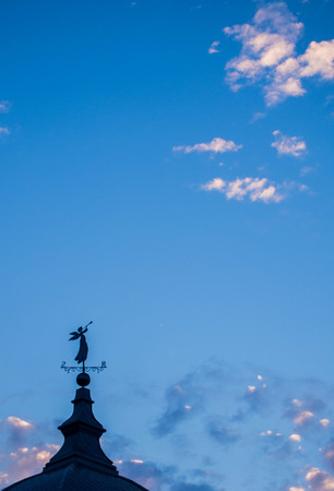 Roof view under the clear blue skyの写真素材