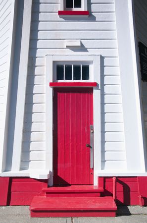 The Old Wooden Akaroa Lighthouse in New Zealand.の写真素材
