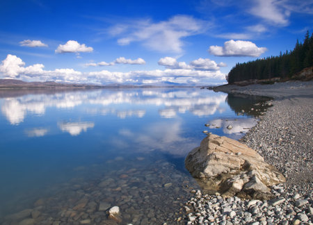 Lake Pukaki in New Zealandの写真素材