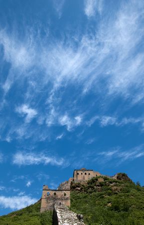 The Great Wall of China on a beautiful day の写真素材