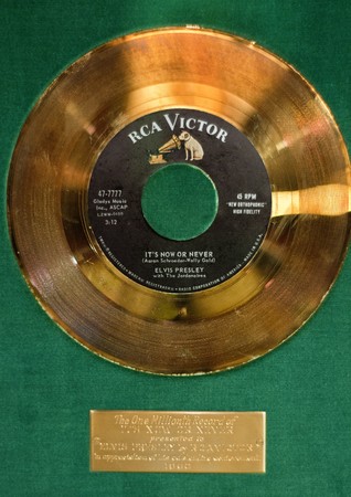 Elvis Presley's memrobilia at Graceland, September 30th 2010. It has become the second most-visited private home in America with over 600,000 visitors a year.のeditorial素材