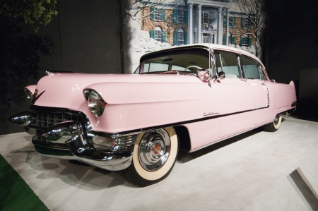 Elvis Presley's Pink Cadillac at Graceland, September 30th 2010. It has become the second most-visited private home in America with over 600,000 visitors a year. Only the White House has more visitors per year.のeditorial素材