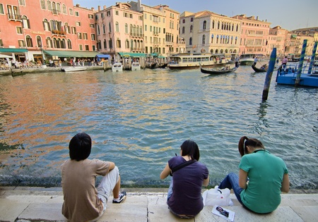 Venice, Italy, July 4th 2010. The world's 28th most internationally visited city has an average of 50,000 tourists a day.のeditorial素材
