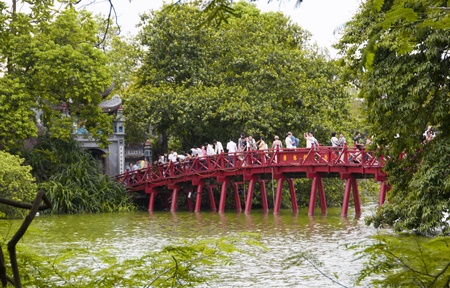 The Huk Bridge in Hanoi, Vietnam, July 4 2010. Meaning のeditorial素材