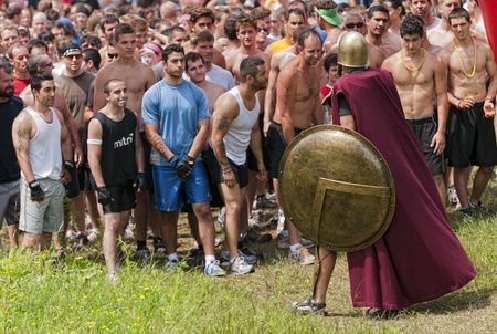 Unidentified competitors during the first Ottawa Spartan Sprint Race, July 3 2011, Ottawa, Canada.のeditorial素材