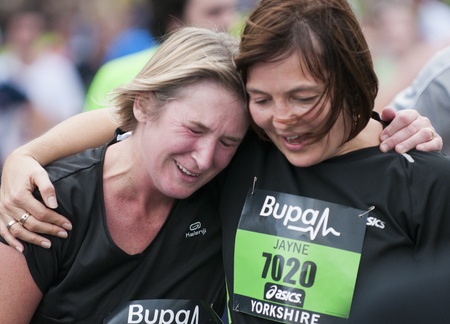 Unidentified runners in the 2011 Buba Great Yorkshire 10km run in Sheffield, October 9th 2011.のeditorial素材