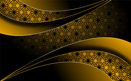 Japanese pattern background in gold and black colors. Vector illustration for your design.のイラスト素材