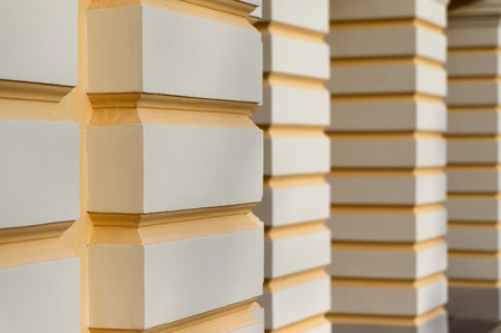 Abstract background of yellow and white architectural patternの写真素材