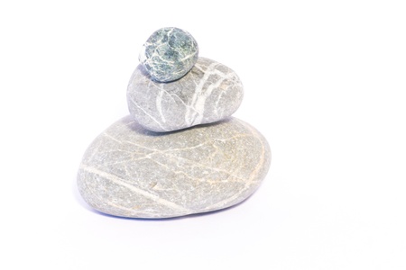 three balanced sea rocks coloredの写真素材