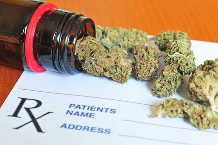Dry medical marijuana budsの写真素材