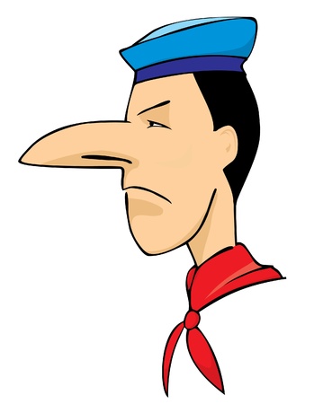 Funny cartoon man with a big noseのイラスト素材