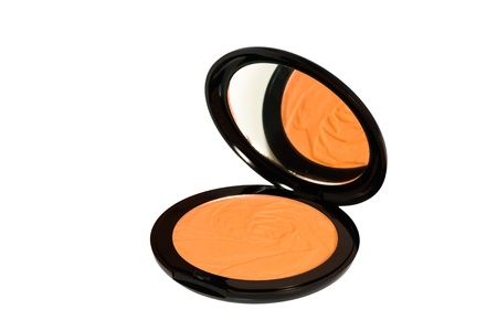 Powder Compact on white backgroundの写真素材