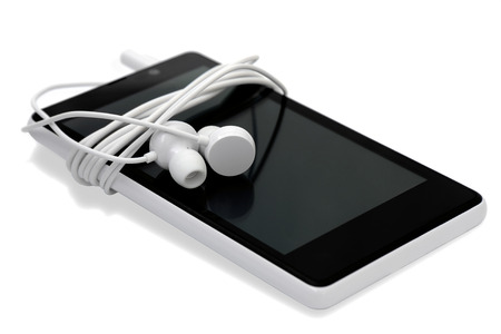 Smart Phone with Earbud の写真素材