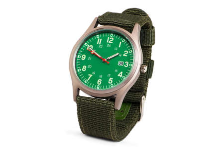 green watch on white backgroundの写真素材