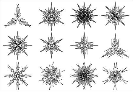 Snowflakes. Vector decorative elements for graphic design    のイラスト素材