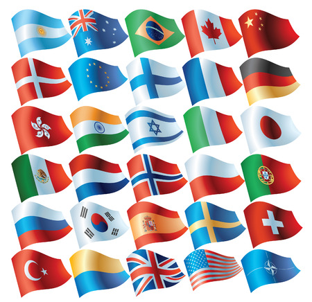  flag buttonsのイラスト素材