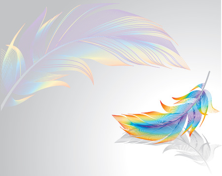  rainbow  featherのイラスト素材