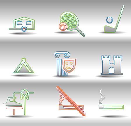  Rest and entertainments iconsのイラスト素材