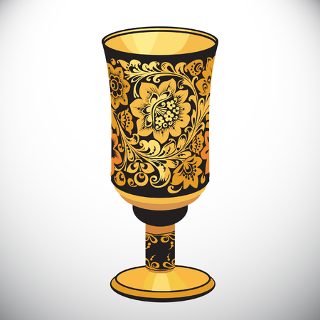 Khokhloma.Dishes vector illustration.のイラスト素材