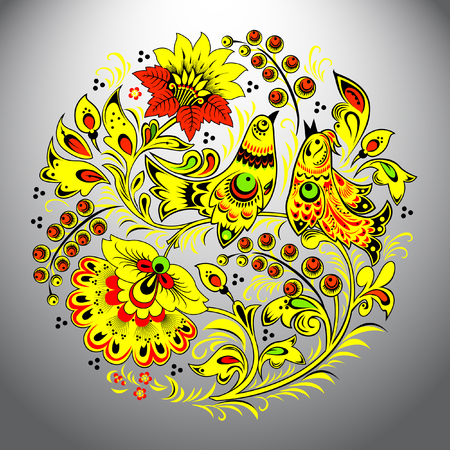 Khokhloma. Painting vector illustration.のイラスト素材